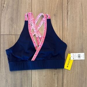 EleVen by Venus Williams Navy and Pink Bikini Top